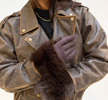 Pinzolo Gloves Faux Fur Brown - Things I Like Things I Love