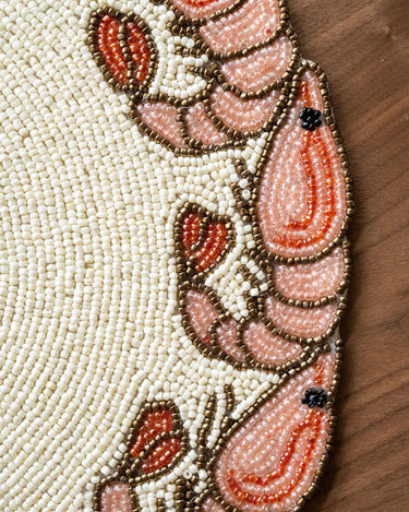 Placemat Beaded Prawns Round - Things I Like Things I Love