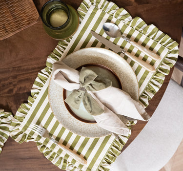 Placemat Ellie Striped Green - Things I Like Things I Love