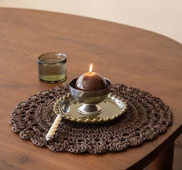 Placemat Filippa Rond Bruin / Oudroze - Things I Like Things I Love