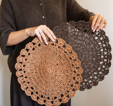 Placemat Filippa Rond Bruin / Oudroze - Things I Like Things I Love