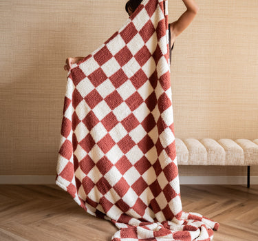 Plaid Check Cream/Marsala - Things I Like Things I Love