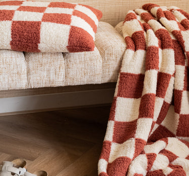 Plaid Check Cream/Marsala - Things I Like Things I Love