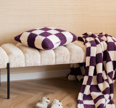 Plaid Check Creme/Plum - Things I Like Things I Love