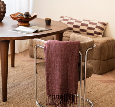 Plaid Makalu Gerecyclede Wol Bordeaux - Things I Like Things I Love