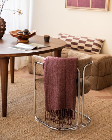 Plaid Makalu Gerecyclede Wol Bordeaux - Things I Like Things I Love