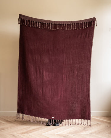 Plaid Makalu Gerecyclede Wol Bordeaux - Things I Like Things I Love