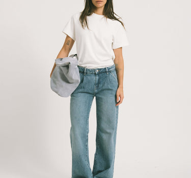 Pleated Slouchy Jeans Blue - Things I Like Things I Love