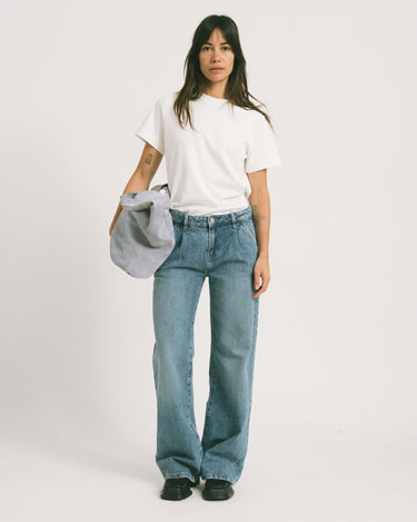 Pleated Slouchy Jeans Blue - Things I Like Things I Love