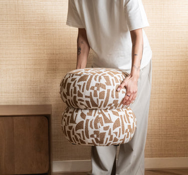 Pouf Anic Pattern Brown - Things I Like Things I Love