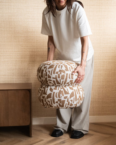 Pouf Anic Pattern Brown - Things I Like Things I Love