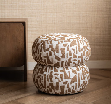 Pouf Anic Pattern Brown - Things I Like Things I Love