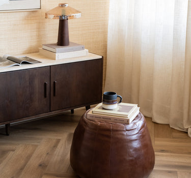 Pouf Dovio Leather Brown - Things I Like Things I Love