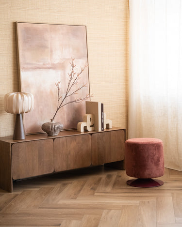 Pouf Islen Bouclé Burgundy - Things I Like Things I Love