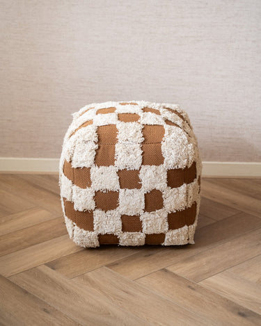Pouf Rassa Checker Brown - Things I Like Things I Love