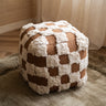 Pouf Rassa Checker Brown - Things I Like Things I Love
