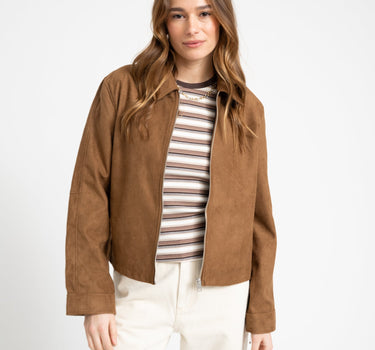 Rhea Brushed Jacket Brown - Things I Like Things I Love