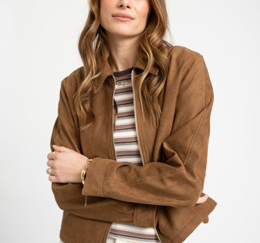 Rhea Brushed Jacket Brown - Things I Like Things I Love