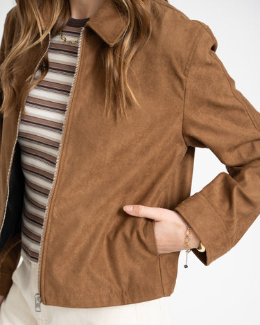 Rhea Brushed Jacket Brown - Things I Like Things I Love