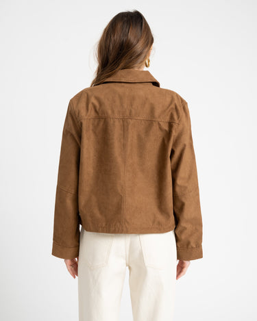 Rhea Brushed Jacket Brown - Things I Like Things I Love