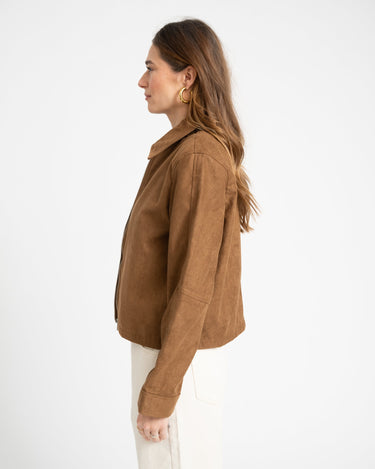 Rhea Brushed Jacket Brown - Things I Like Things I Love