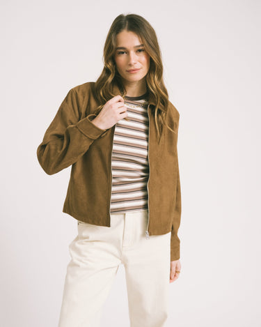Rhea Brushed Jacket Brown - Things I Like Things I Love