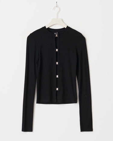 Rib Buckle Top Black - Things I Like Things I Love