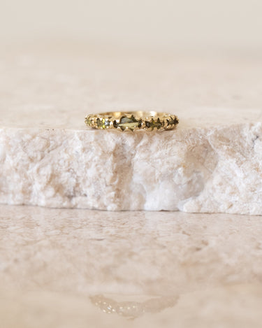 Ring Brass Green Multi Stone - Things I Like Things I Love