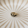 Ring Brass Vintage Black Resin Flower Gold - Things I Like Things I Love