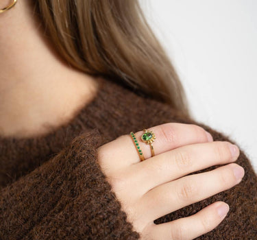 Ring Zirkonia Green Gold - Things I Like Things I Love