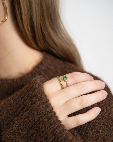 Ring Zirkonia Green Gold - Things I Like Things I Love