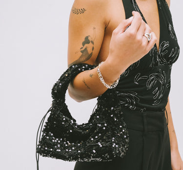 Riri Sequin Bag Large Black - Things I Like Things I Love