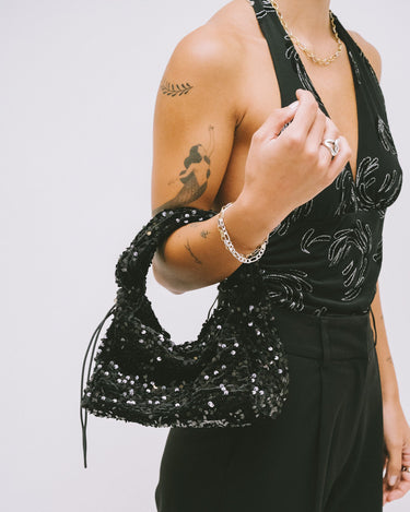 Riri Sequin Bag Large Black - Things I Like Things I Love