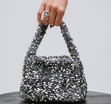 Riri Sequin Bag Silver - Things I Like Things I Love