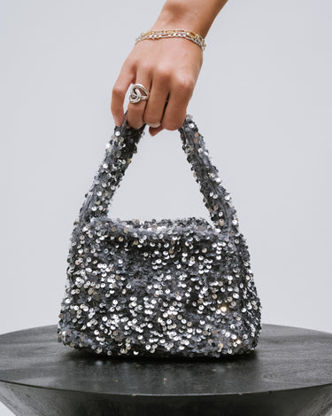 Riri Sequin Bag Silver - Things I Like Things I Love
