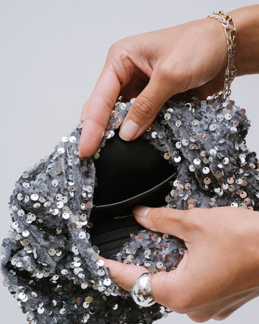 Riri Sequin Bag Silver - Things I Like Things I Love