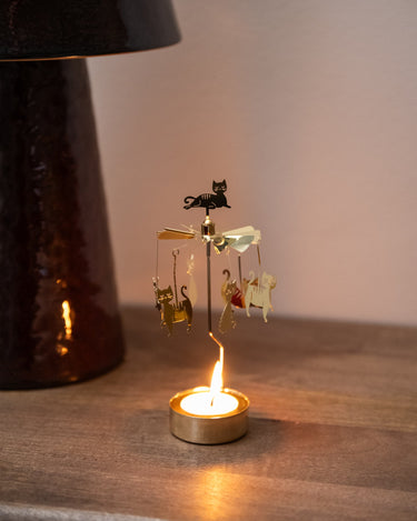 Rotating Tealight Holder Cat Family - Things I Like Things I Love