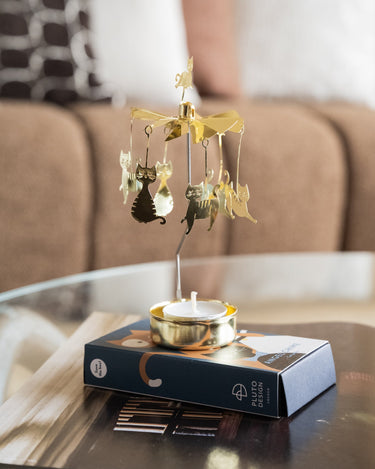Rotating Tealight Holder Cat Family - Things I Like Things I Love