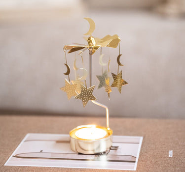 Rotating Tealight Holder Moon & Stars - Things I Like Things I Love