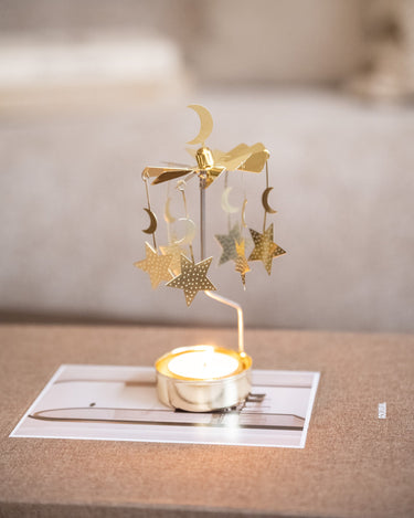 Rotating Tealight Holder Moon & Stars - Things I Like Things I Love