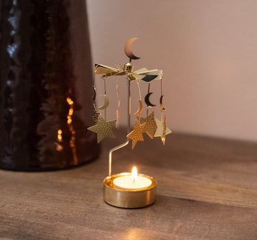 Rotating Tealight Holder Moon & Stars - Things I Like Things I Love