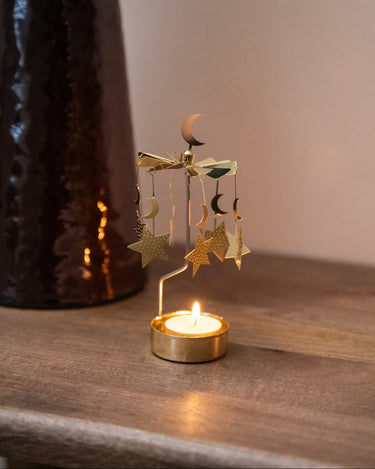Rotating Tealight Holder Moon & Stars - Things I Like Things I Love