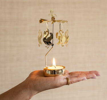 Rotating Tealight Holder Swans - Things I Like Things I Love