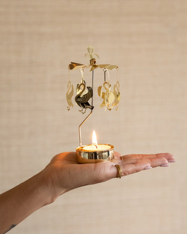 Rotating Tealight Holder Swans - Things I Like Things I Love