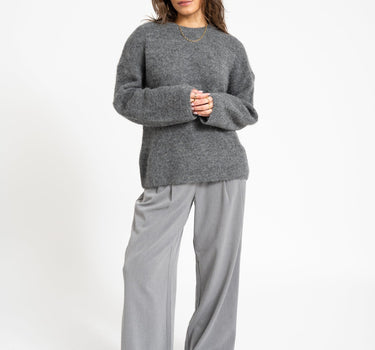 Rouge Edit Haven Oversized O - Neck Knit Dark Grey Melange 59% Alpaca Wol - Things I Like Things I Love