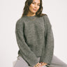 Rouge Edit Haven Oversized O - Neck Knit Dark Grey Melange 59% Alpaca Wol - Things I Like Things I Love