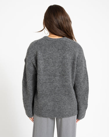 Rouge Edit Haven Oversized O - Neck Knit Dark Grey Melange 59% Alpaca Wol - Things I Like Things I Love