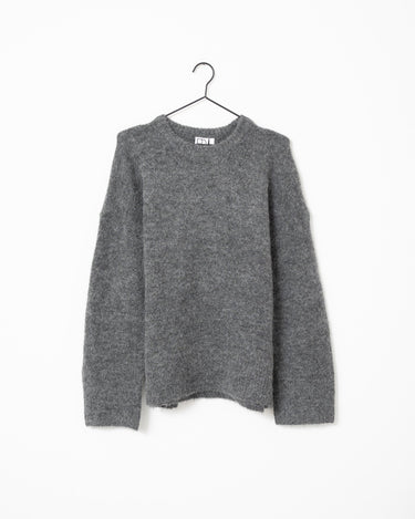 Rouge Edit Haven Oversized O - Neck Knit Dark Grey Melange 59% Alpaca Wol - Things I Like Things I Love
