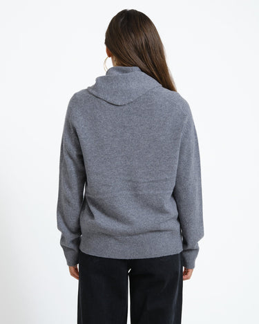 Rouge Kate V-Neck Knit Dark Grey Melange - Things I Like Things I Love