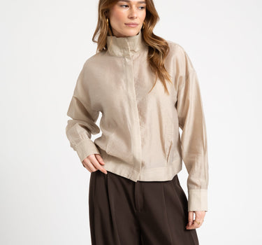 Rouge Stina High Neck Shirt Feather Gray - Things I Like Things I Love